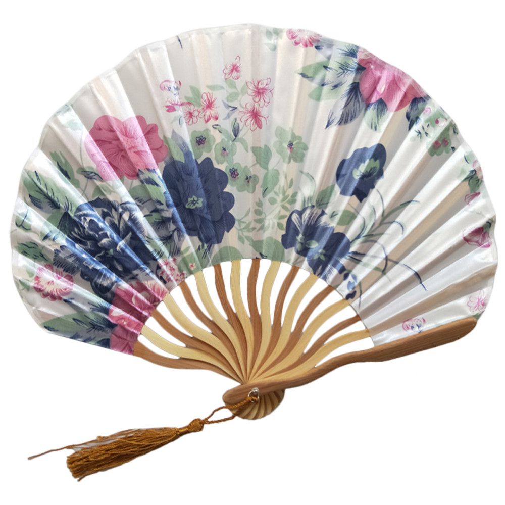 Folding Fans Fan Bamboo Silk 29 CM Handheld Gift Wedding Held Fans Church Hand Folded For