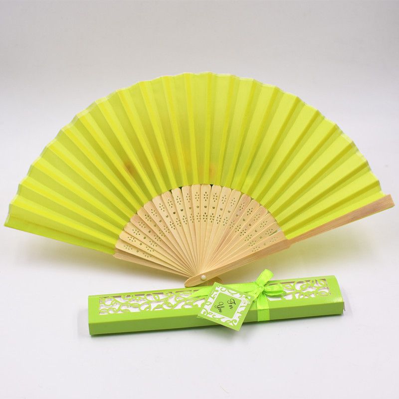 Gift Hand Favor Party Color Packing Box Solid DIY 20pcs Fans Fan Wedding Folding