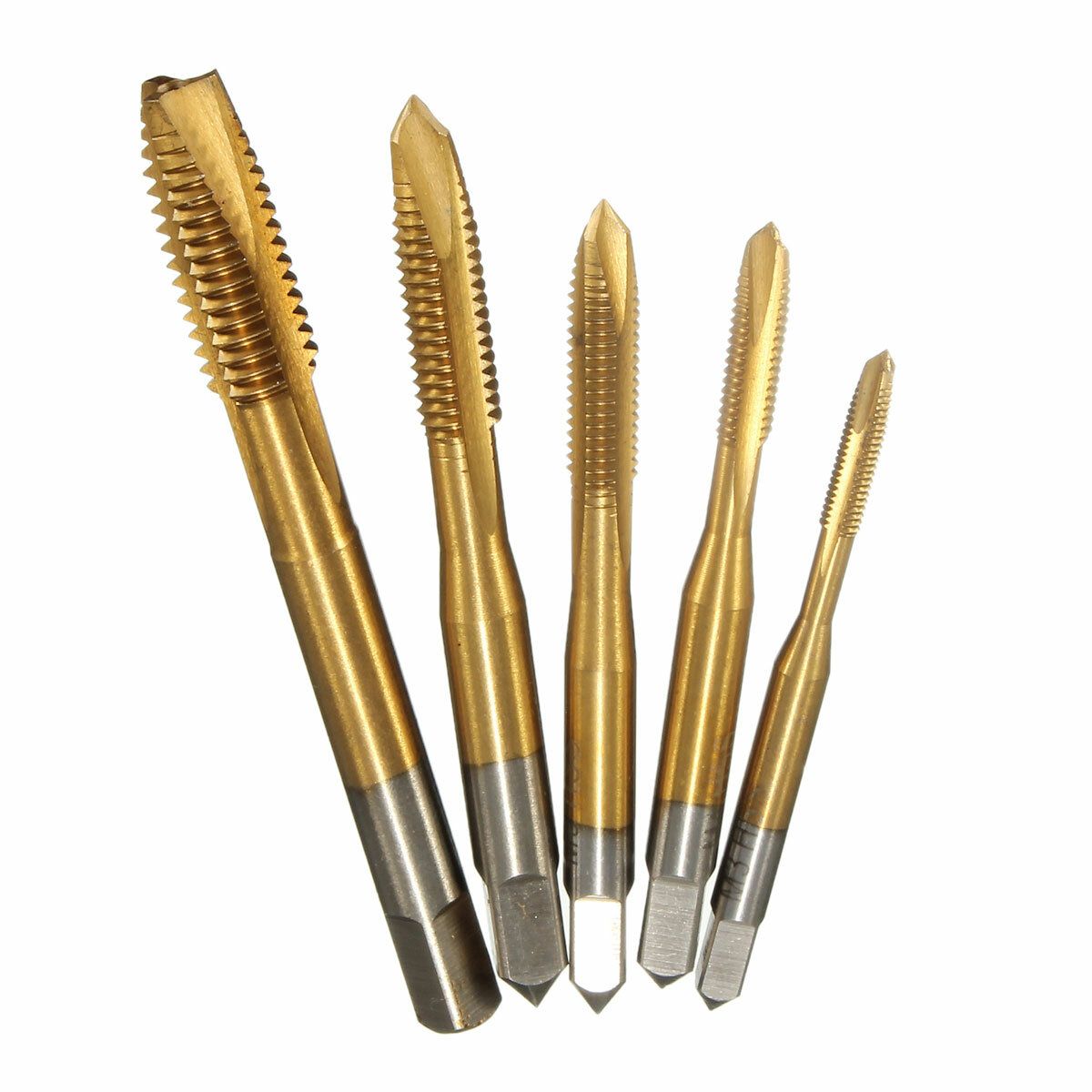 5pcs M3-M8 HSS Spiral Point Tap Straight Flute Metric