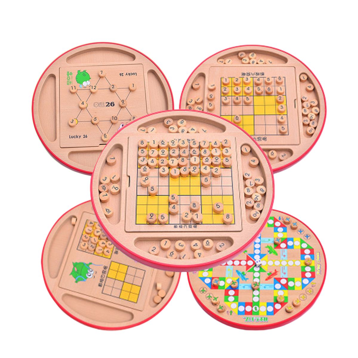 1 Set Games Fine Workmanship Multifunctional Wood-Pink
