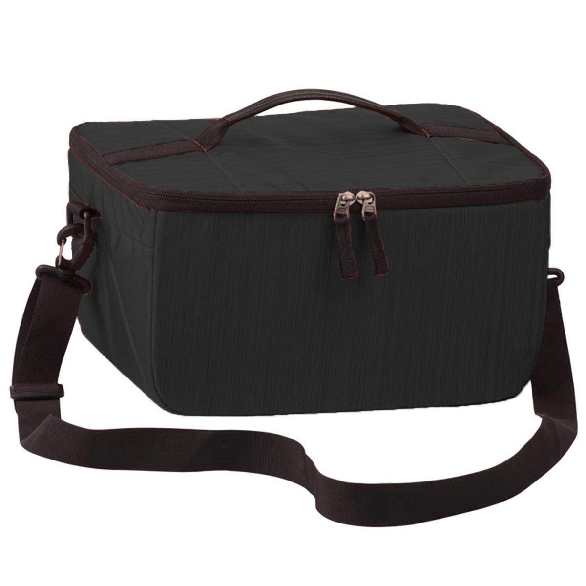 Camera Lens Bag Shoulder Insert Flexible Partiton Padded Case For DSLR SLR Case Black