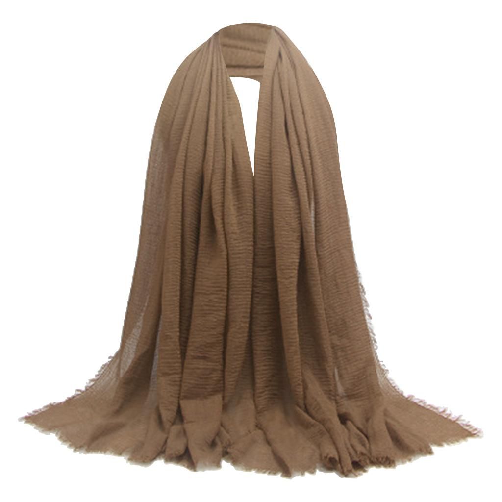 Women's Stylish  Long Scarf Hijab Shawl Brown