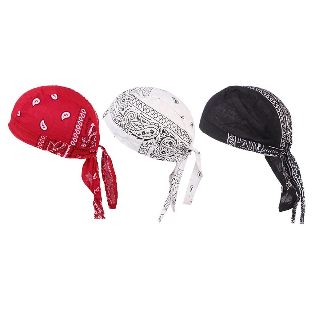 Set Of 3 Men Women Sport Pirate Cap Headscarf Scarf