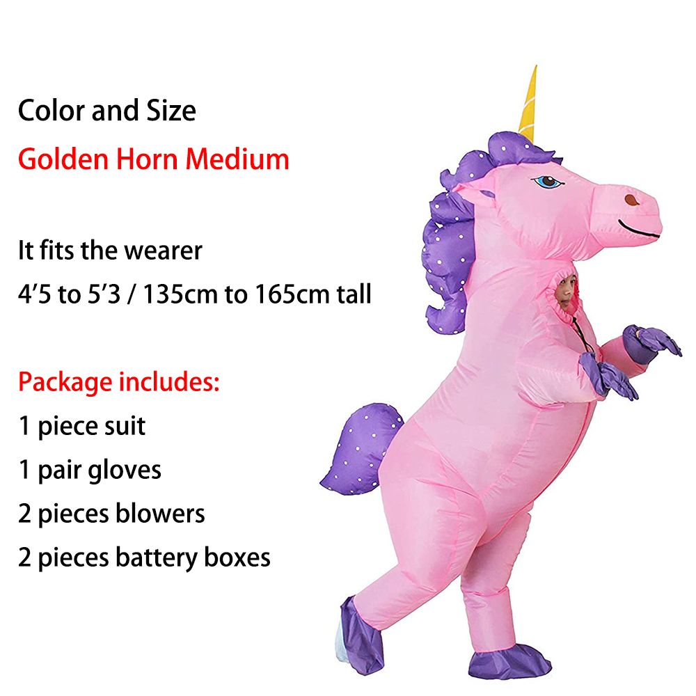 Uni Adults Kids Inflatable Unicorn Costume Carnival Halloween Costumes Animal