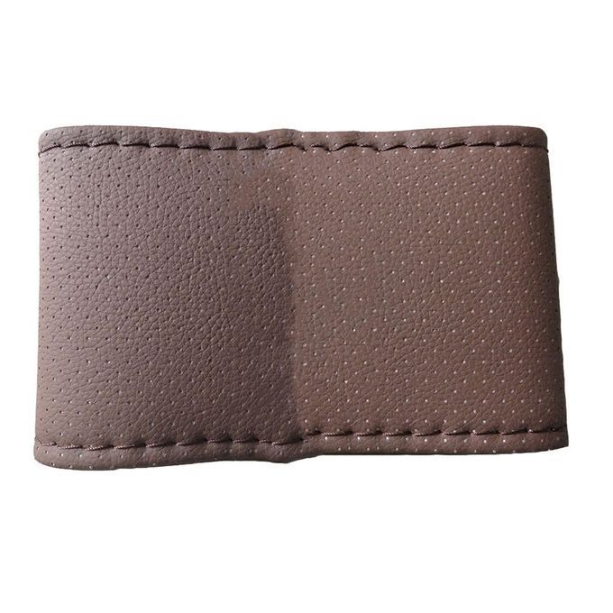 DIY Stitching Soft Faux Leather Car Steering-Dark Brown
