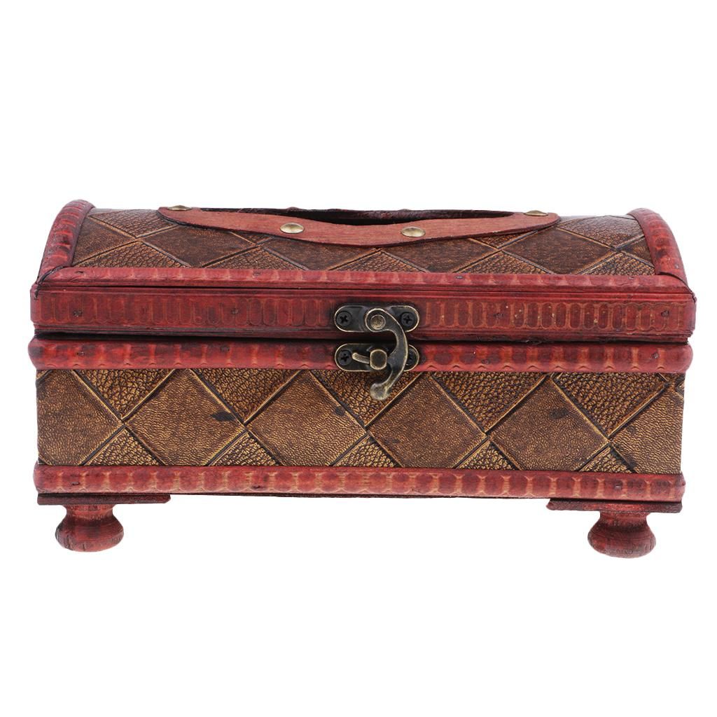 Retro Tissue Box Cover Toilet Paper Holder For Home Office Car Plaid
