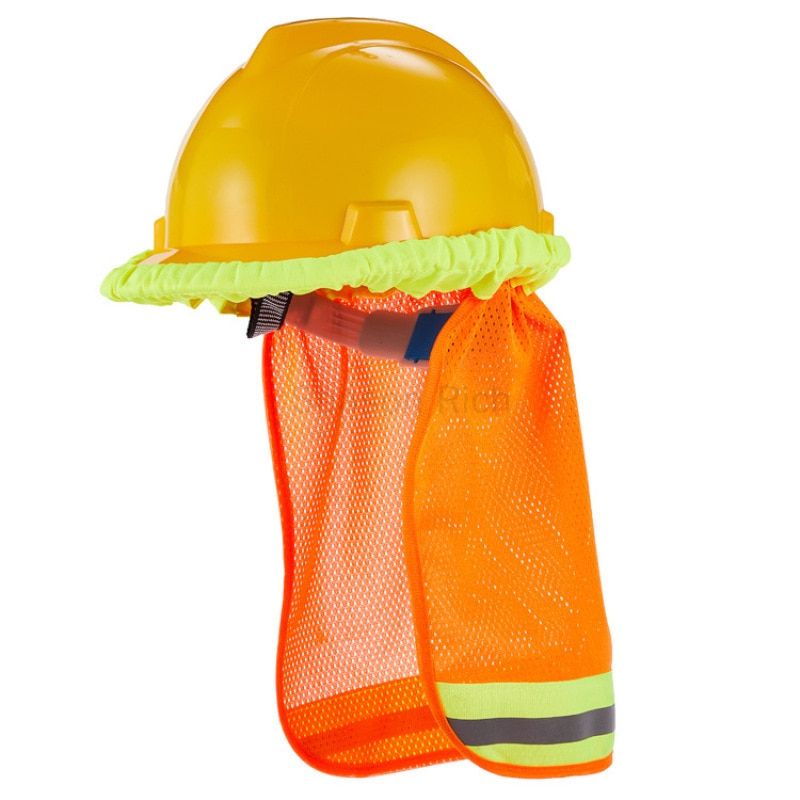 Safety Hard Hat  Neck Cover Sun Protector-Orange