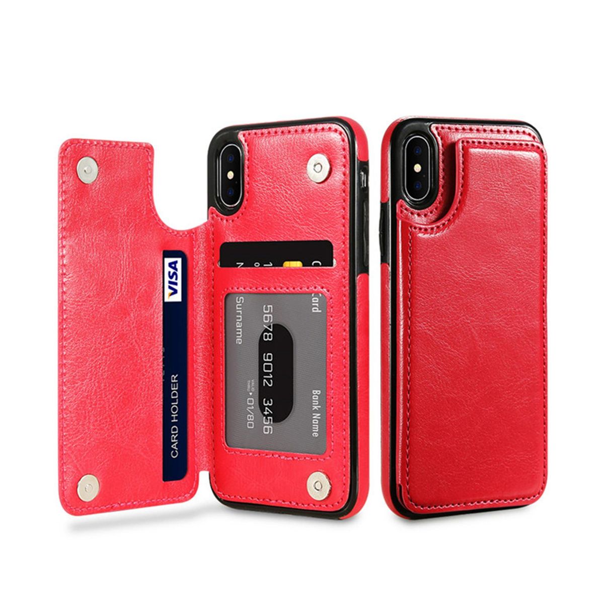 High-grade Business Men Women Magnetic Leather Wallet Case Card Slot Shockproof Flip Cover