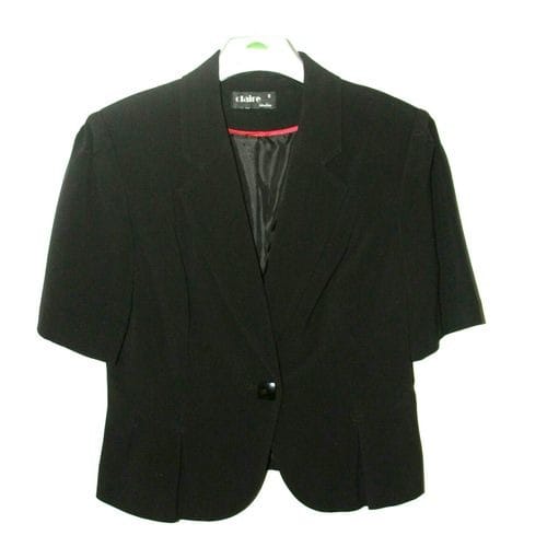 Short Sleeves Formal Skirt Suit - Black