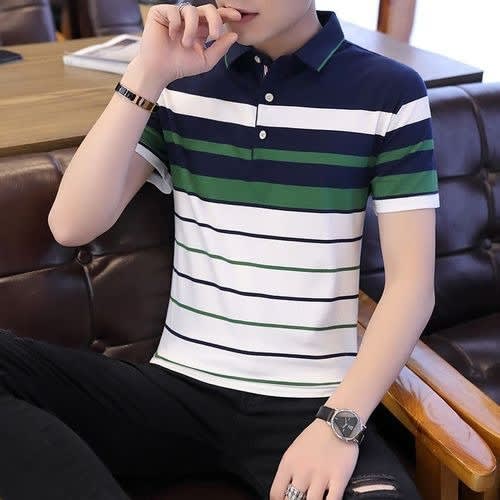 Classy Men's Polo Shirt With Buttons & Collar - Multi Color
