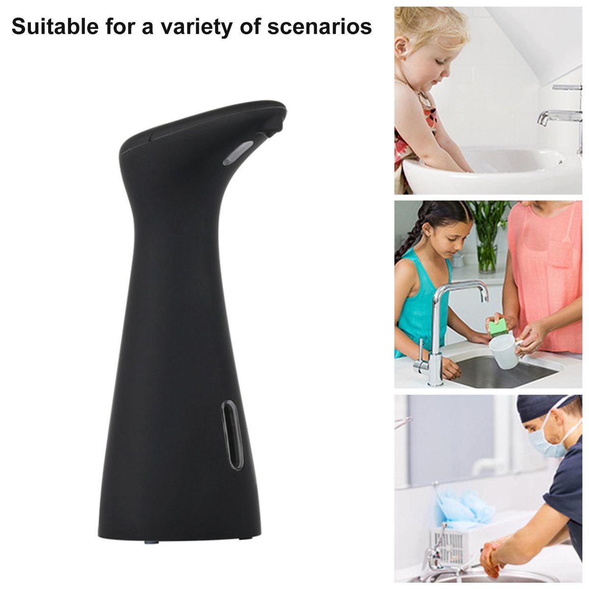 200ml Hand Sanitizer Dispenser Long Service Time Automatic Soap Dispenser Black
