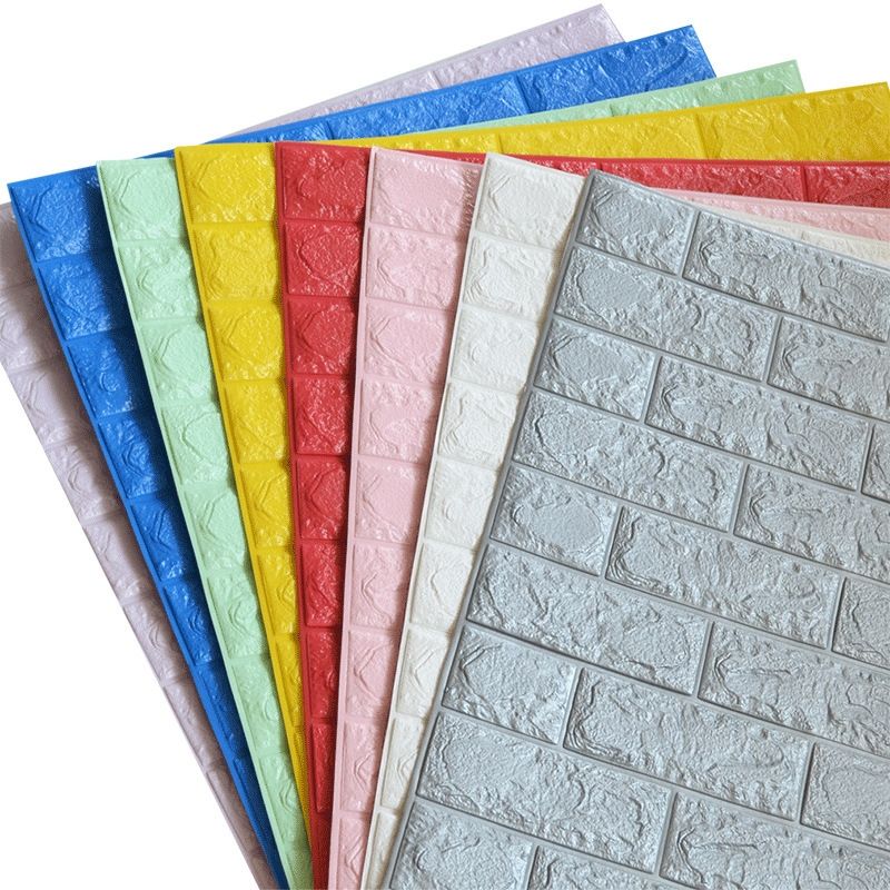 5PCS Stereo SelfAdhesive Foam Brick Wall Stickers White70x77
