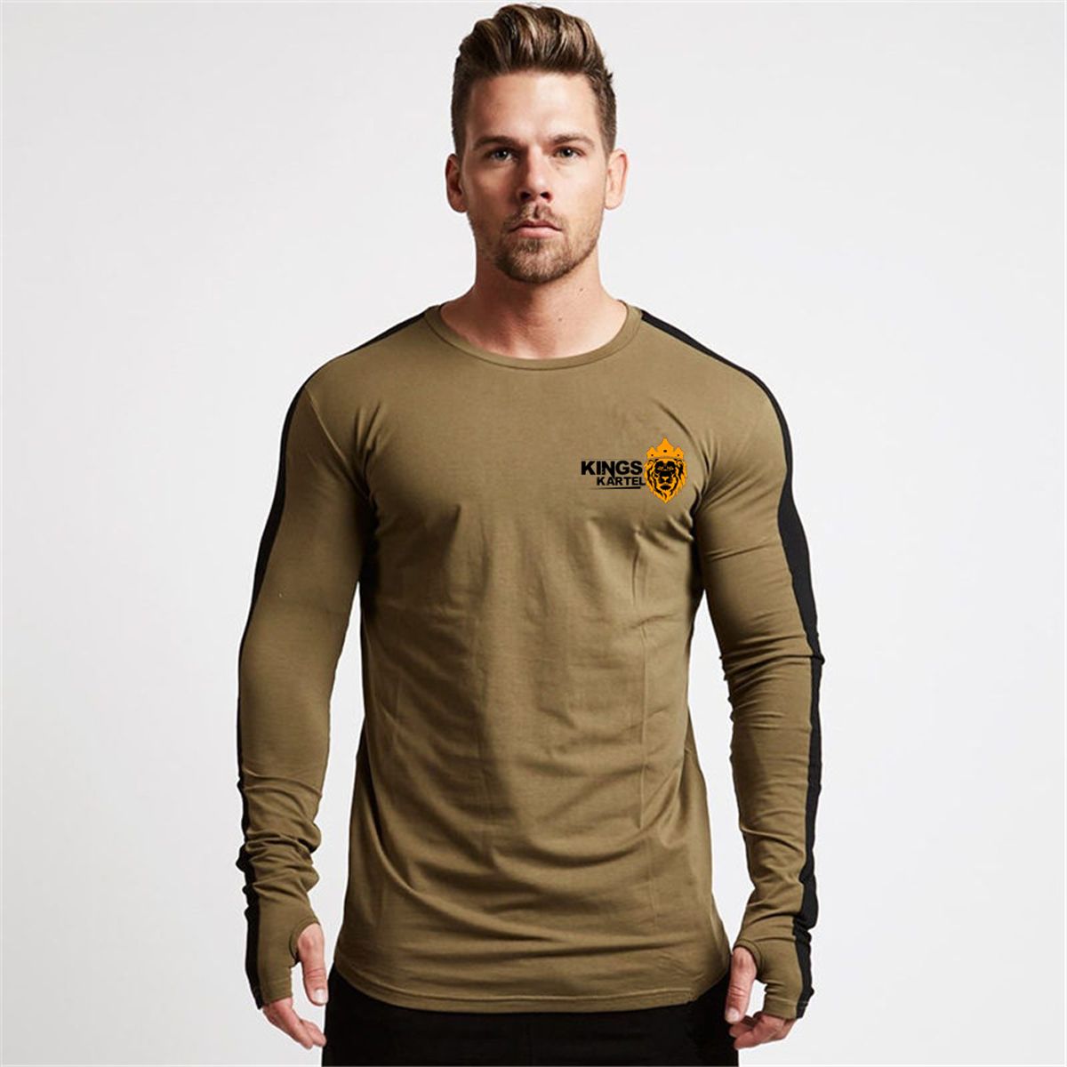 Kartel Brown And Black Thumbhole Sweatshirt