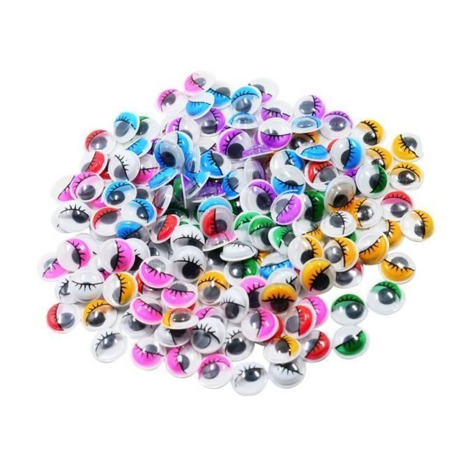 2X 168 Pieces Colorful Lovely Wiggle Eyes With Eyelashes For