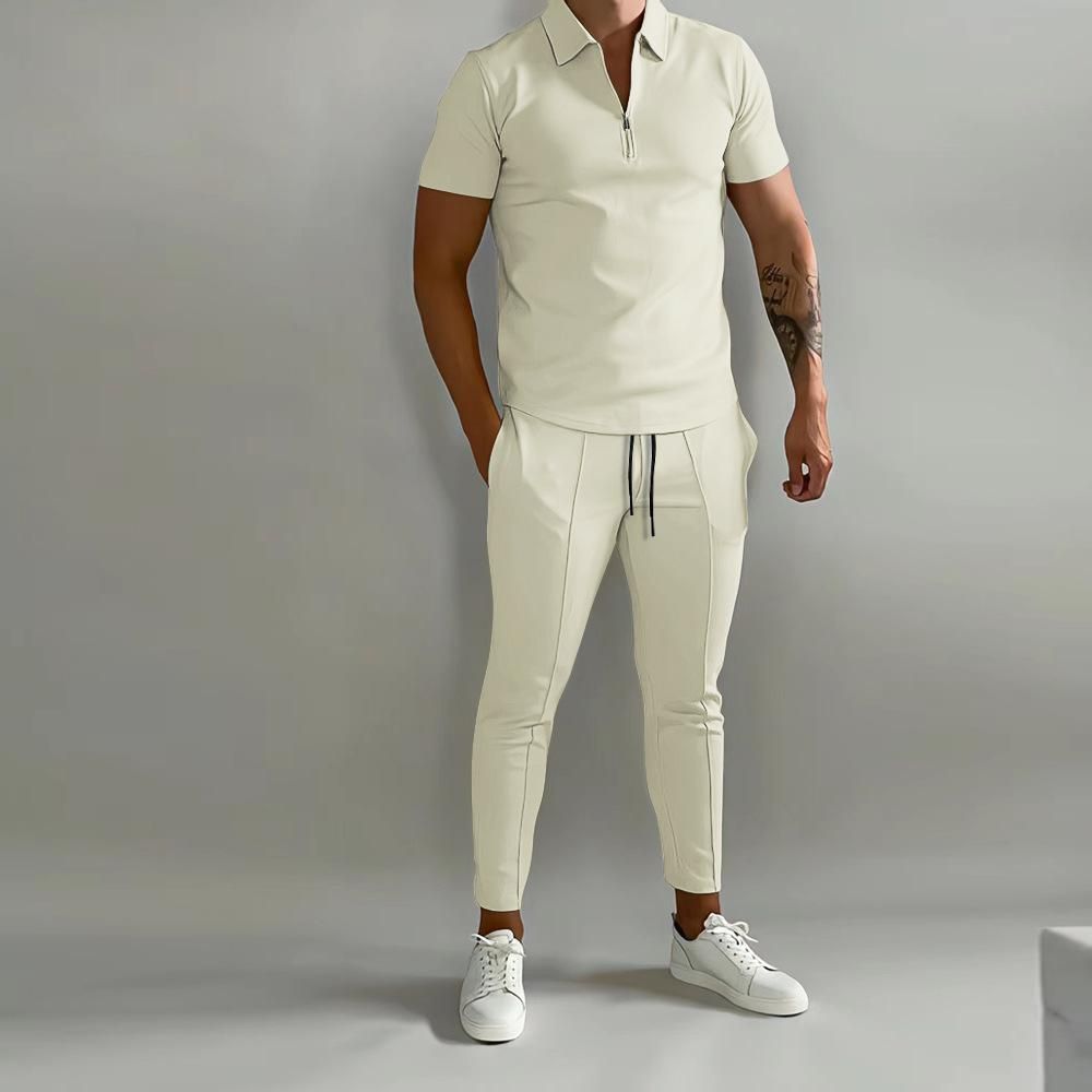Men'S Sports Suits Fitness Sports Suits Beige