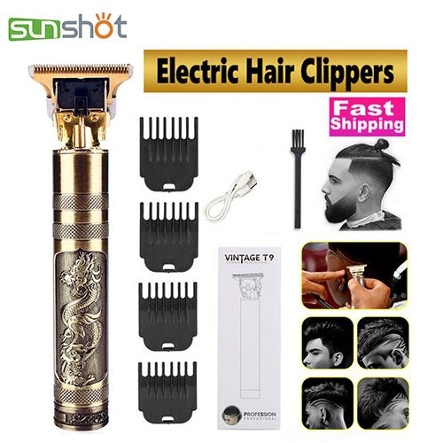 Rechargeable Wireless Hair Clipper Bronze Dragon Phoenix Three-piece Set