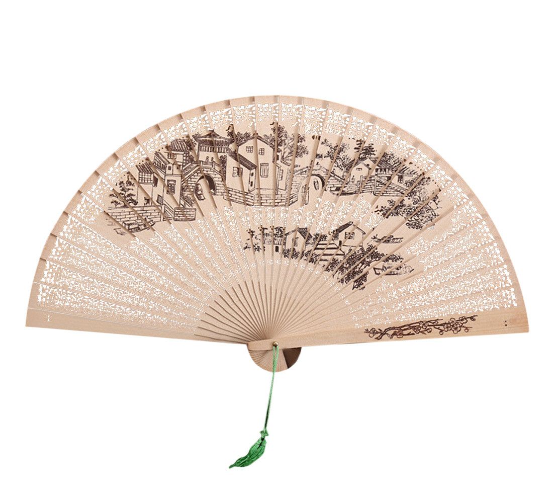 Fan Gift Traditional 2019 Wedding Made Folding And Wooden Opening Exquisite Hollow Hand G619 Smooth Closing Chinese