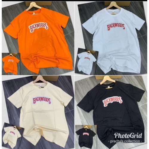 4 BACKWOODS ROUNDNECK Polo T Shirt RoundNeck MEN/Women-White Black Orange Cream