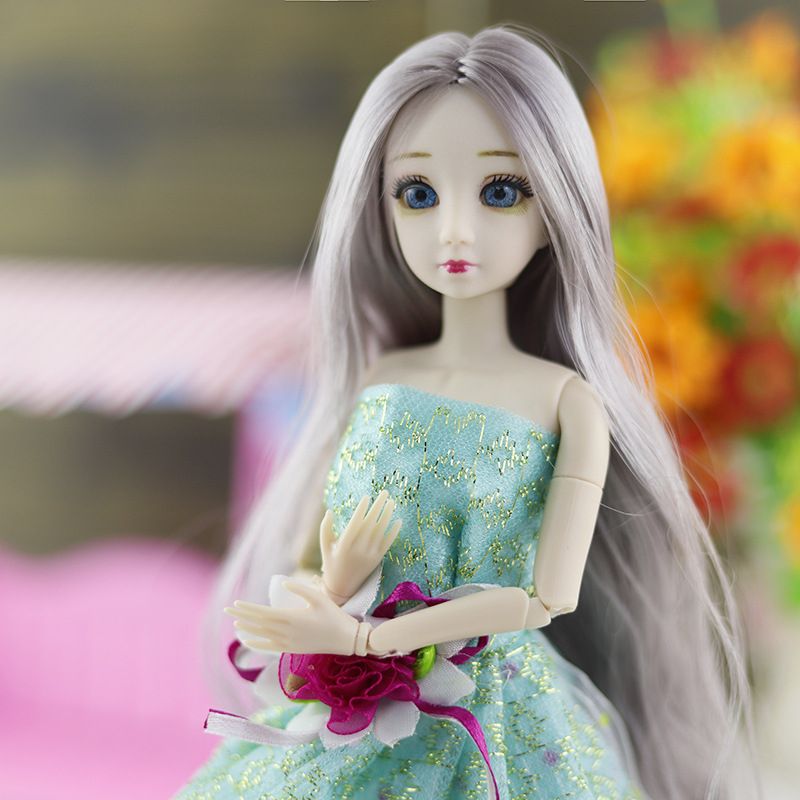 2022 New 30cm Fashion Doll 16 BJD Dolls Body Make-up 3D Eyes Long Wig Hair Beautiful Princess Baby