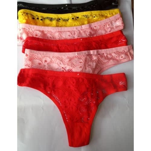 G-string Thong Ladies Pants - Cotton Lace - 6pieces