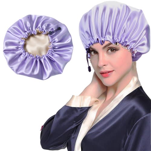 Adjustable Sleep Satin Bonnet- Purple