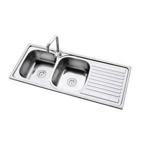 Double-bowl Stainless Steel Kitchen Sink & Mixer Tap
