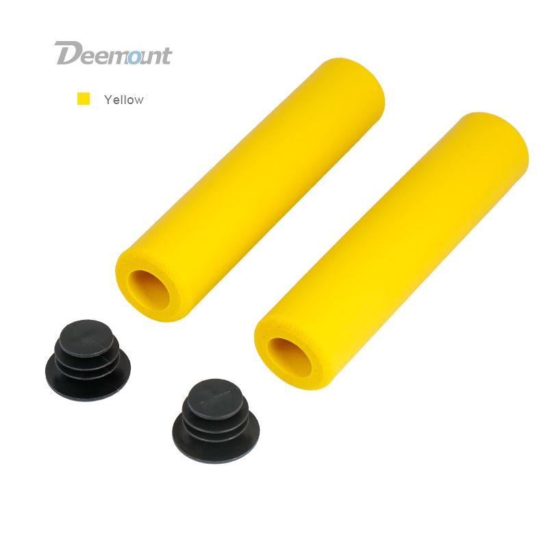 Deemount BGP-106 1Pair Bicycle Handlebar Grips Silicone Foam Bar End Casing With Caps MTB Cycling Hand Rest