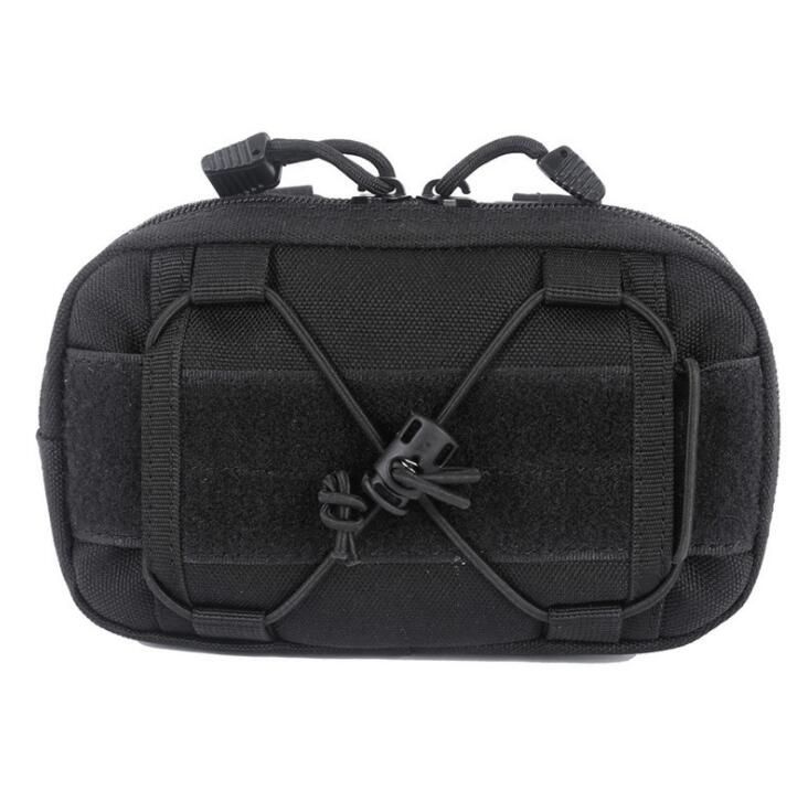 Horizontal Admin Pouch Compact 1000D Utility EDC Tool Gear Gadget Waist Bag Organizer Hunting Caming Pouch Black