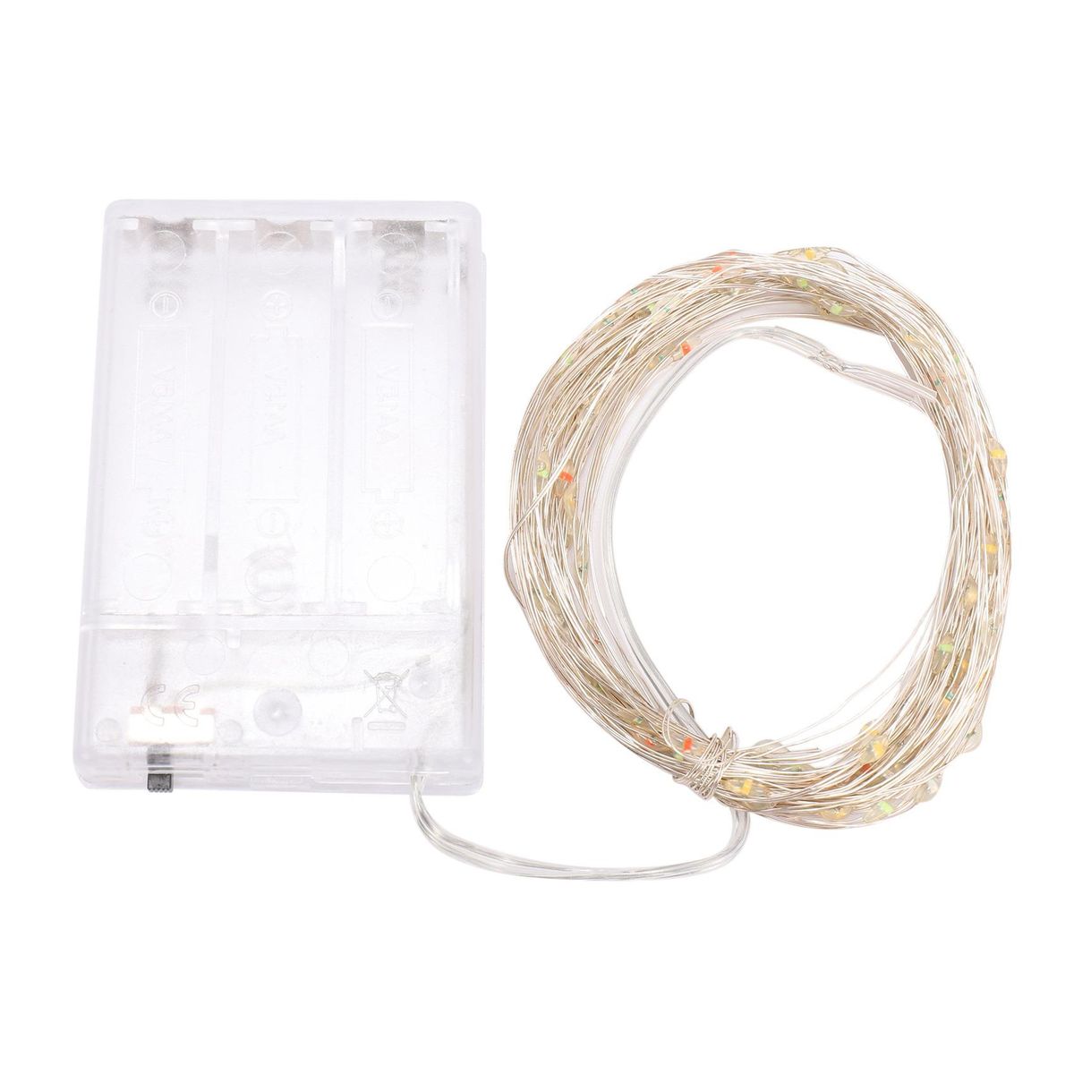 Fairy Lights AA Battery Powered 10M 100 Leds Silver Led Copper Wire String Light Decorative Fairy Lights, Colorful