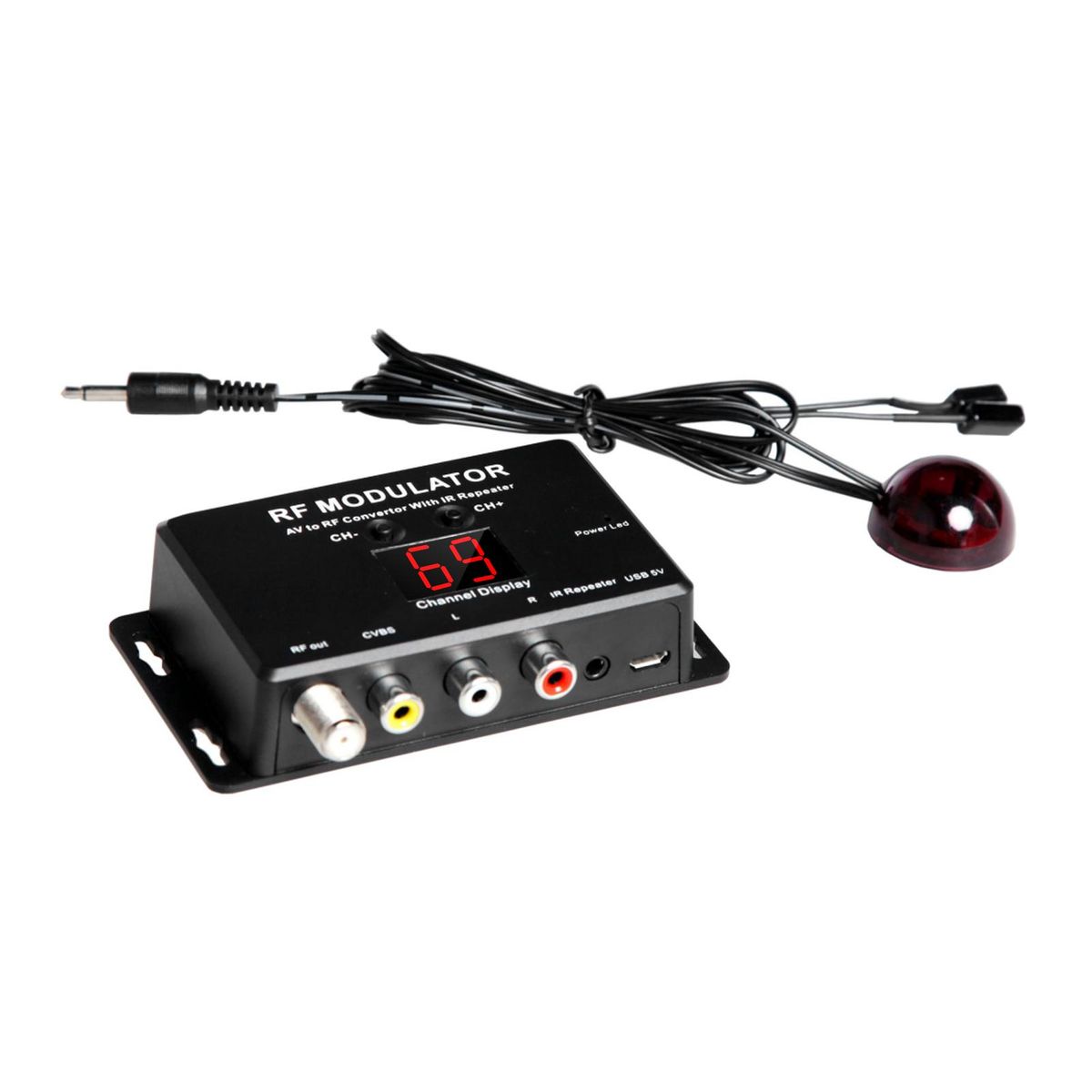 M60IR RF Modulator with IR Repeater AV to RF Converter with IR Repeater