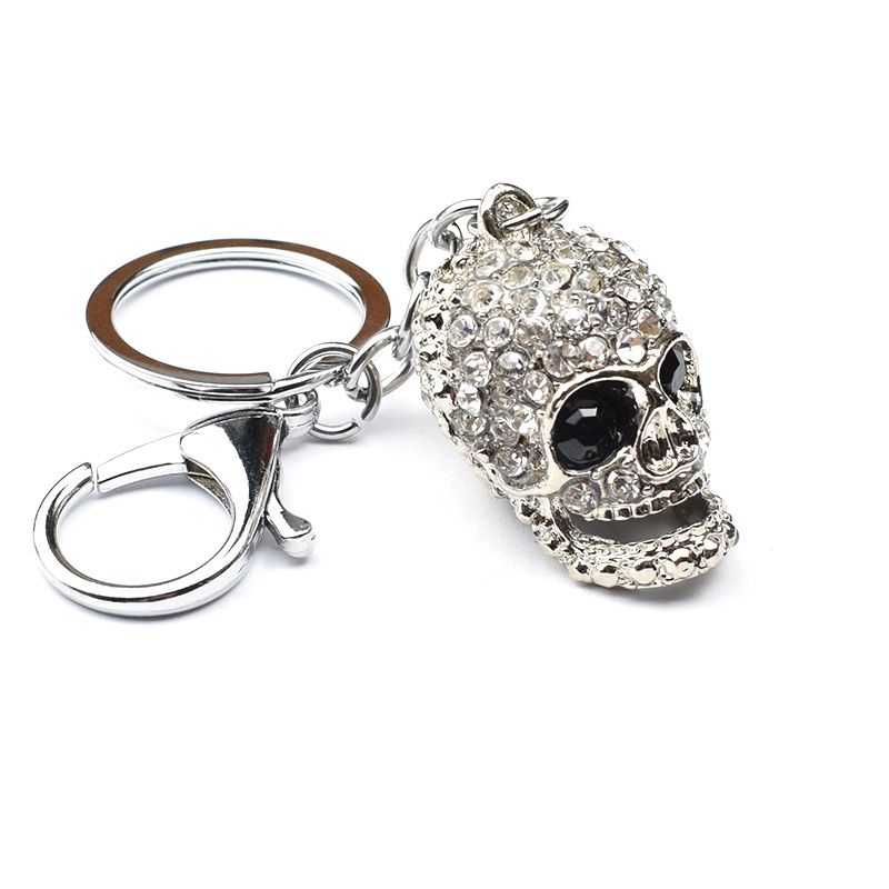 2 PCS Shining Skull Keychain Bag Hanging Jewelry(Diamond Skull)