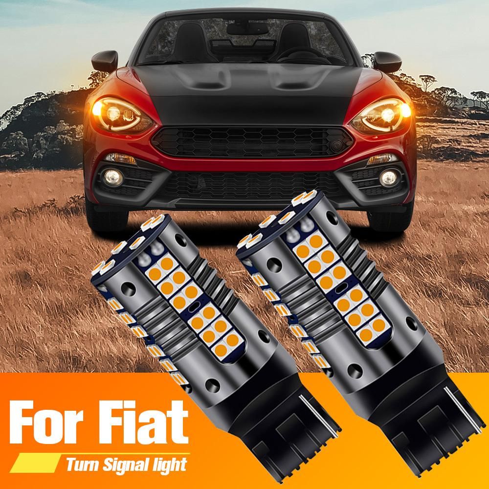 2pcs LED Turn Signal Light Blub Lamp WY21W T20 7440A Canbus No Error For Fiat 124 Spider 2016 2017
