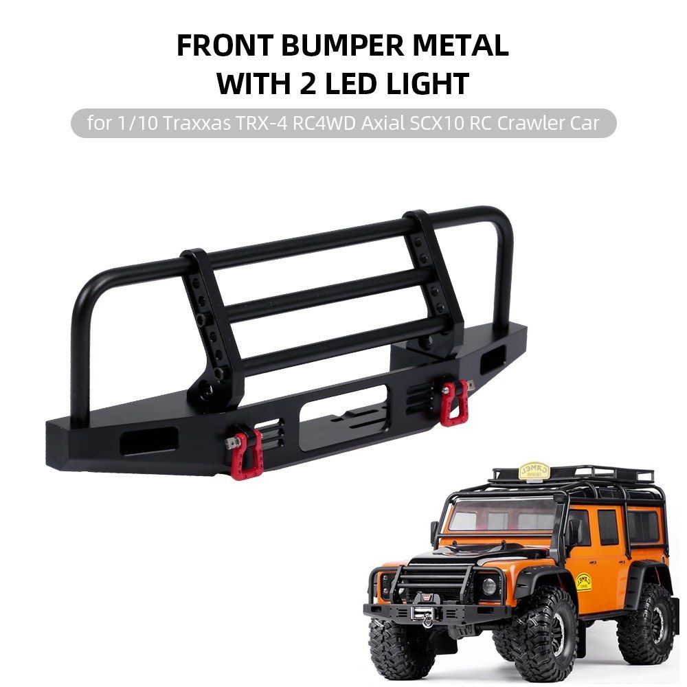 Front Bumper Metal With 2 LED Light For 1/10 Traxxas TRX-4