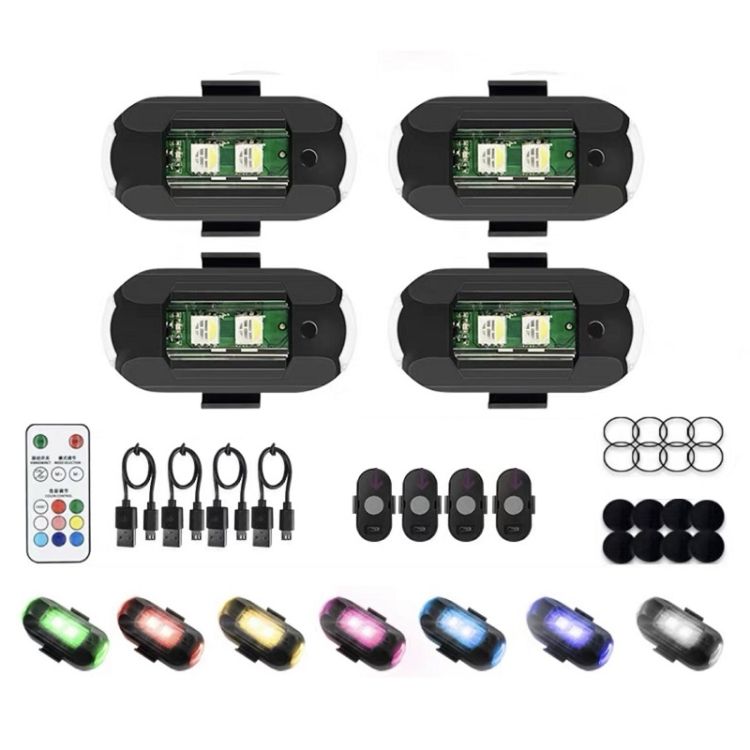 Motorcycle Warning Flash Light, Specification: 4 Light +1 RC