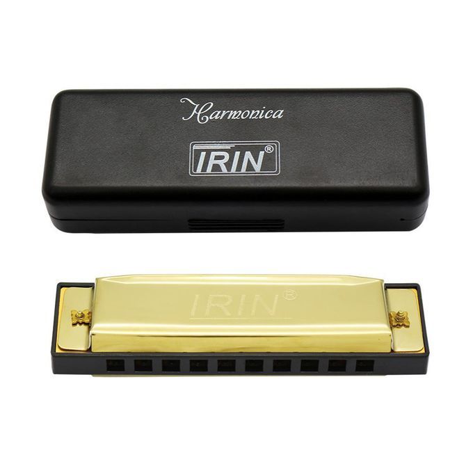 Professional 10 Holes 20 Note Key Of C Harmonica Mouth Organ W Golden