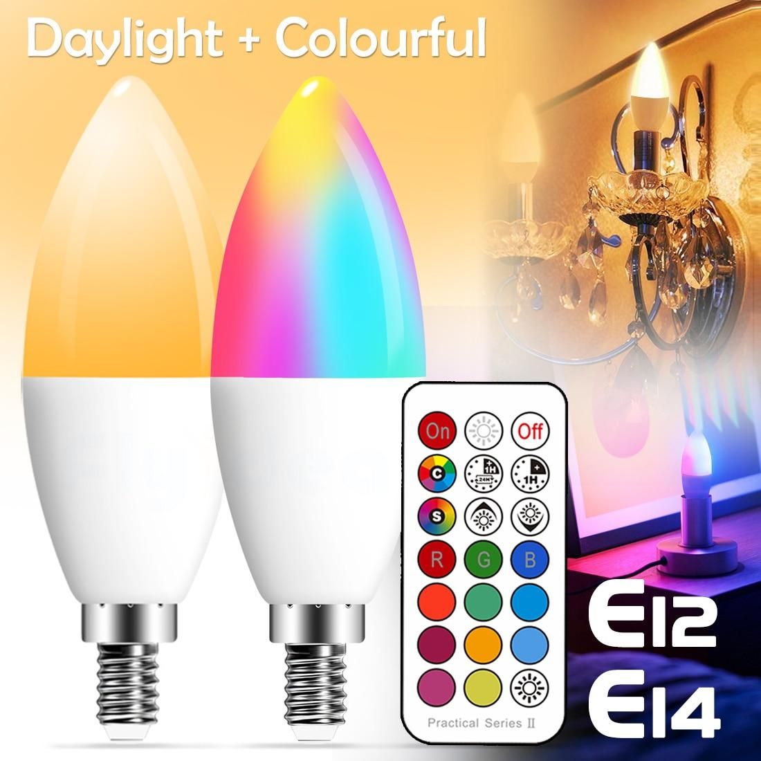 E14 LED Bulb Candle Color Indoor Neon Sign Light Bulb RGB Tape With Controller L