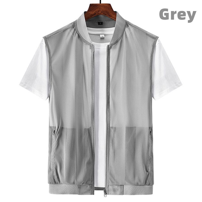 Summer Mens Mesh Fishing Vests Multi-pocket Outdoor Work