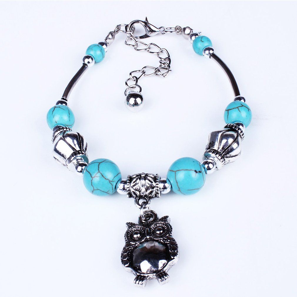 Ethnic Style Owl Turquoise Bracelet