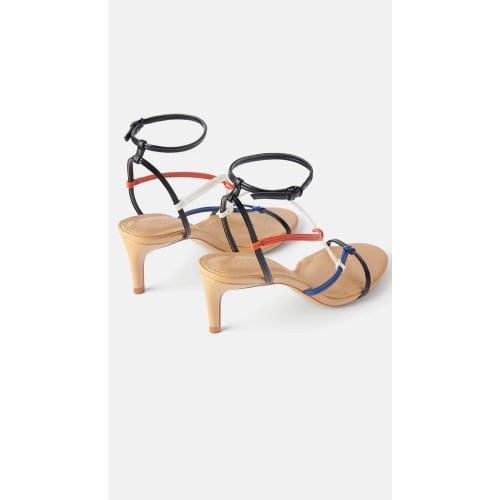 Multicoloured Mid Heel Sandals