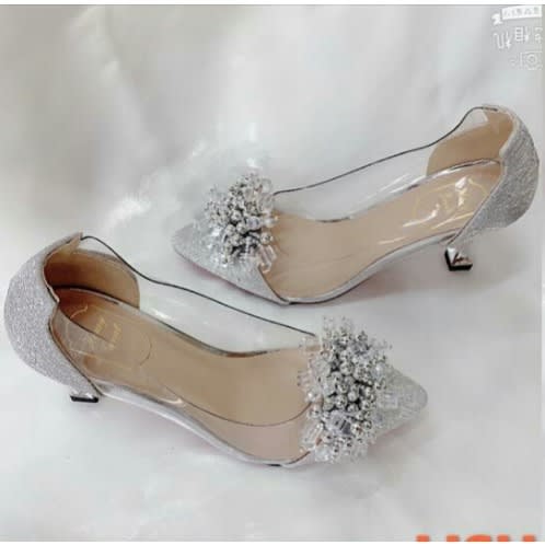Ladies  Cover Shoe - Silver