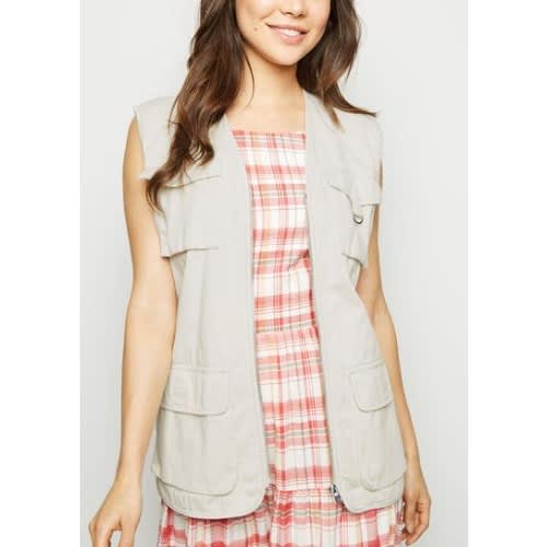 Utility Cotton Gilet Armless Jacket