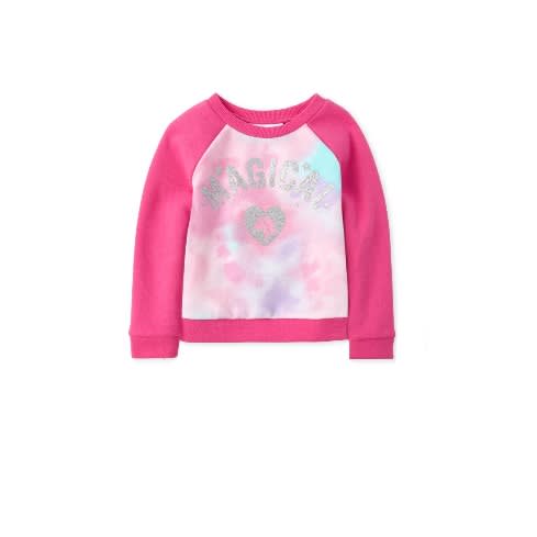 Magical Unicorn Glitters Fleece Sweat Shirt- Pink