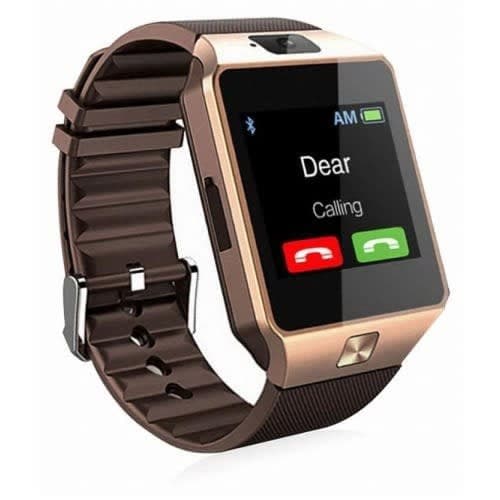 Dz09 Smart Watch Sim Card Phone Watch With Memory Card Slot - Gold