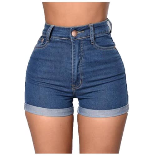 Button Jeans Shorts