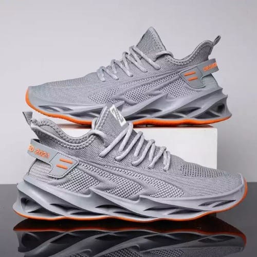 Men's Breathable Mesh Casual Sneakers- Grey