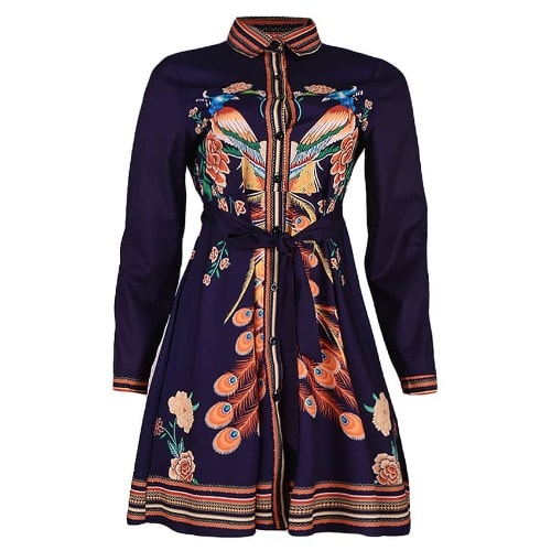 Peacock Print Dress