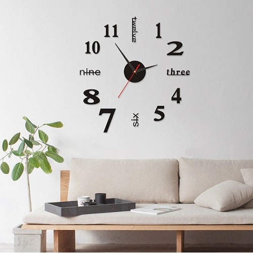 50cm Diy Number And Letter Sticker Wall Clock