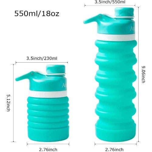 Silicone Collapsible Water Bottle - Green