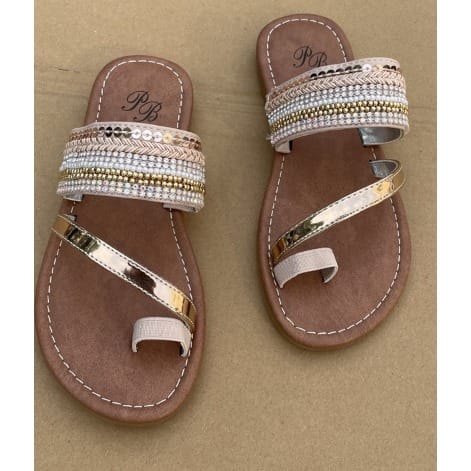 Girls Beaded Summer Slippers
