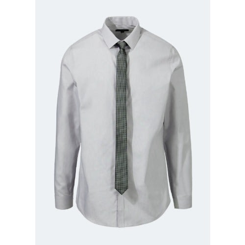 Men's Formal Dress Shirt With Matching Tie  - Grey
